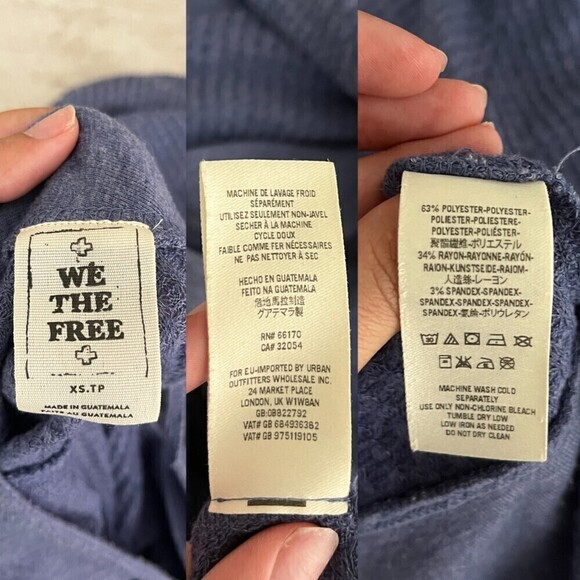 Free People Womens Size XS Blue Love Me Thermal Waffle Sweater Dolman Sleeve Top - Picture 14 of 14